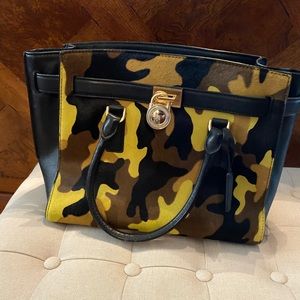 Michael Kors Camo Haircalf leather bag